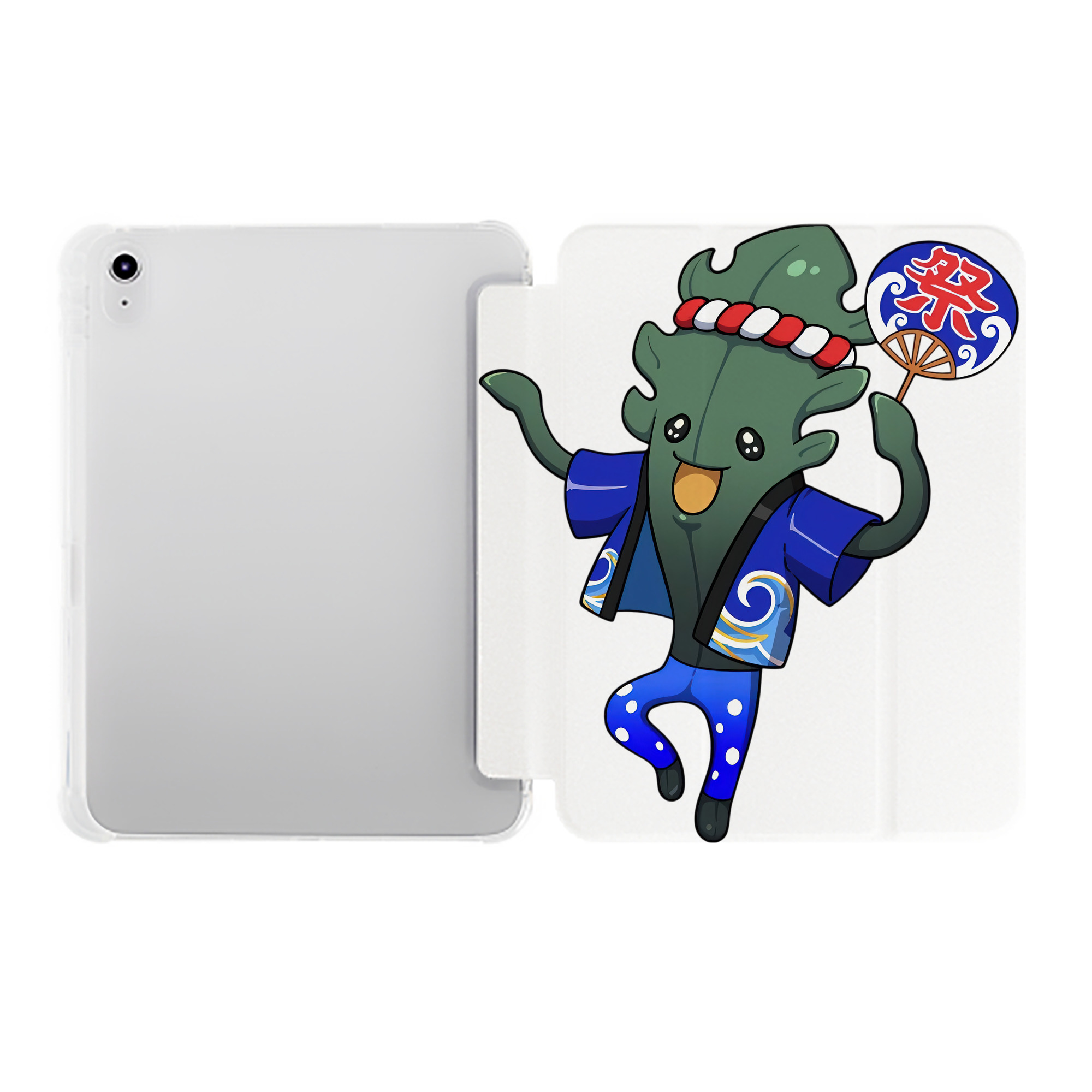 （画像用） 妖怪ウォッチ Yo-kai Watch IPad ケース ペン収納付き 三つ折りスタンド PUレザー×シリコン 対応機種9.5/10.5/10.9インチ